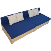 Sofa Box con Respaldo y Cojines Dralón 80 x 240 cm